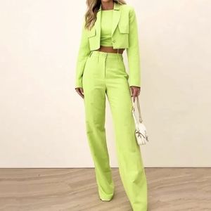 Green pant suit
